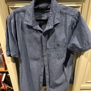 Express Men's Blue Short Sleeve Shirt M